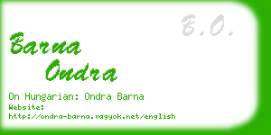 barna ondra business card